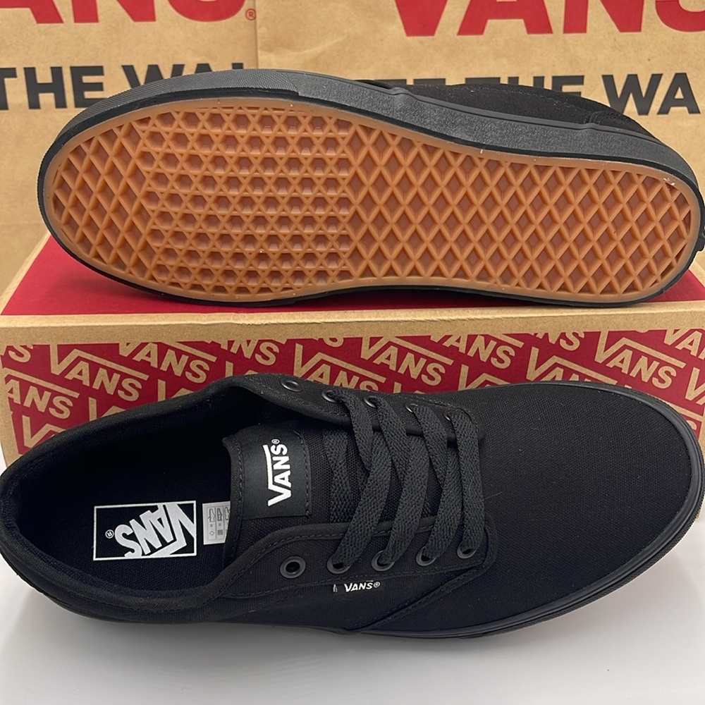 Vans Women’s Black Canvas Sneakers Atwood (Canvas) Black/Black
VN000TUY186 - Picture 3 of 16